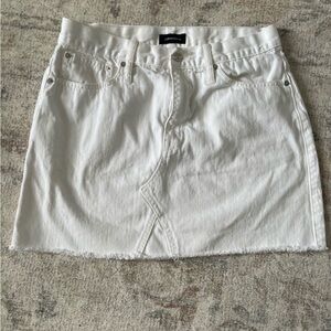J. Crew White Denim Skirt with Button Front